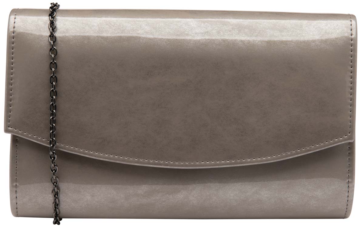 Grey patent hot sale clutch bag